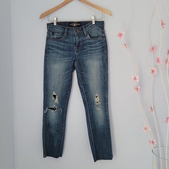 LUCKY BRAND Brooke Frayed Hem Ankle Crop Jeans - Picture 2 of 10